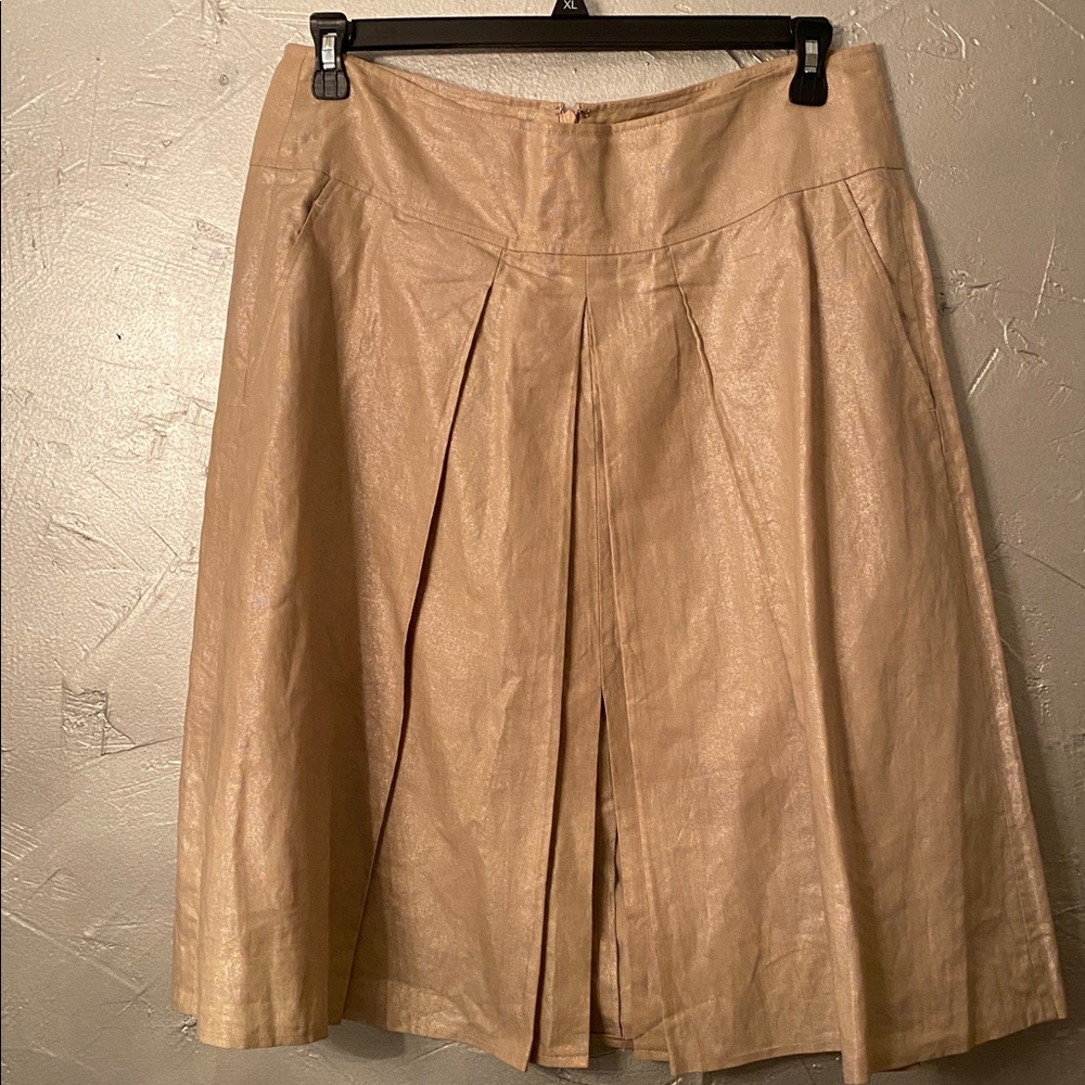 DKNY Elegant Beige Coated Linen Fabric